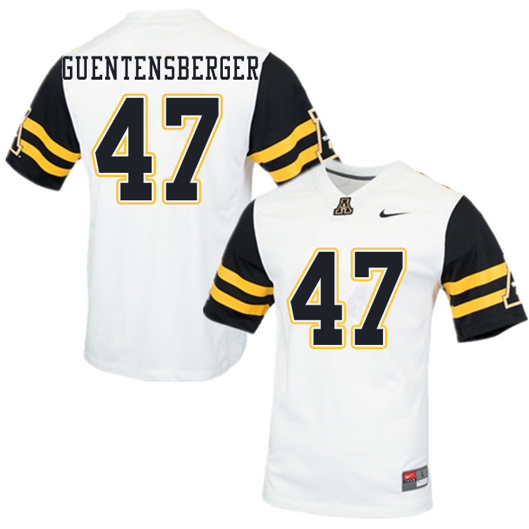 Men #47 Colin Guentensberger Appalachian State Mountaineers College Football Jerseys Sale-White